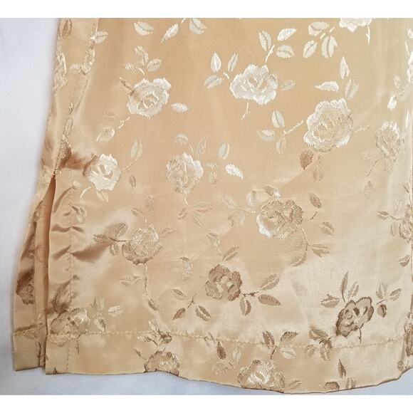 Jaclyn Smith Women's Gold Floral Polyester Pajama Top Button Up Long Slvs Sz XL - Picture 4 of 8